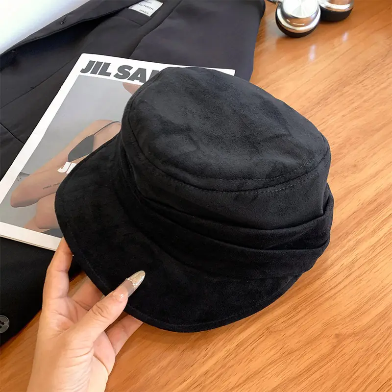 Women's Blue Pleated Duckbill Beret with Face-Slimming Cap - Image 3