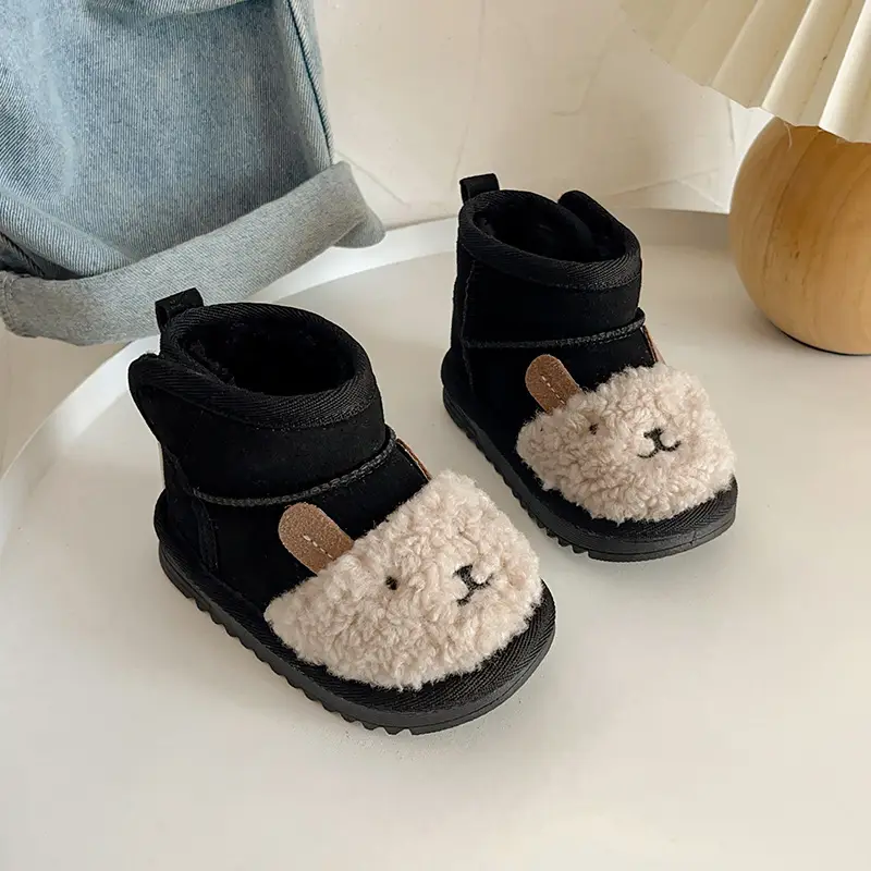Toddler Velvet Snow Boots Cartoon Bear Autumn Winter