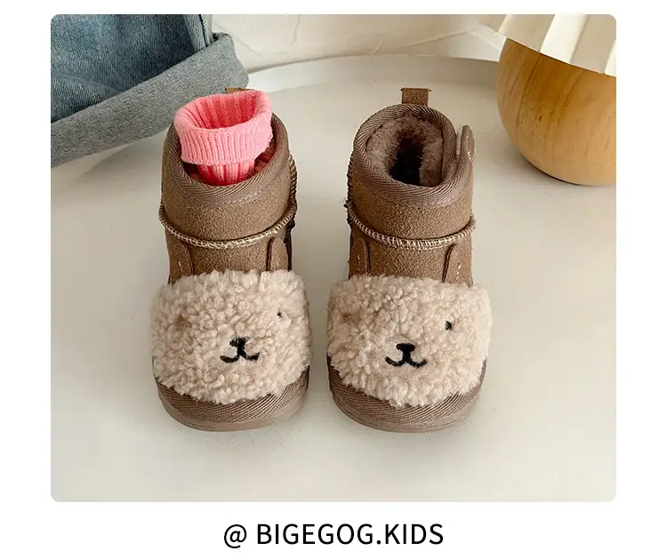 Toddler Velvet Snow Boots Cartoon Bear Autumn Winter — feature 11