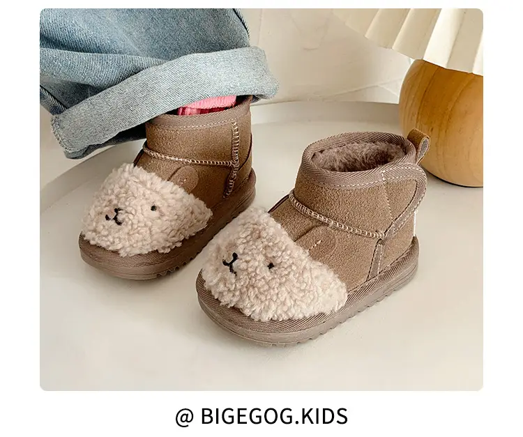 Toddler Velvet Snow Boots Cartoon Bear Autumn Winter — feature 12