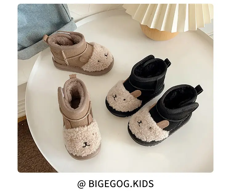 Toddler Velvet Snow Boots Cartoon Bear Autumn Winter — feature 9