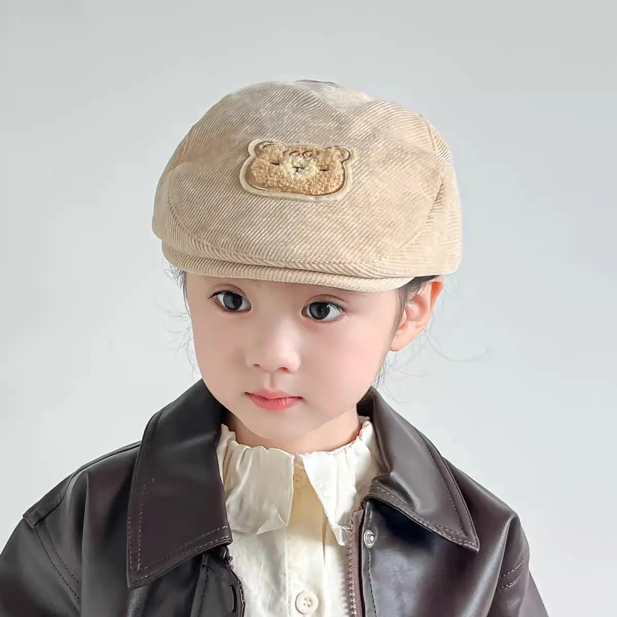 Baby Bear Embroidered Cap Black Autumn Winter - Image 6
