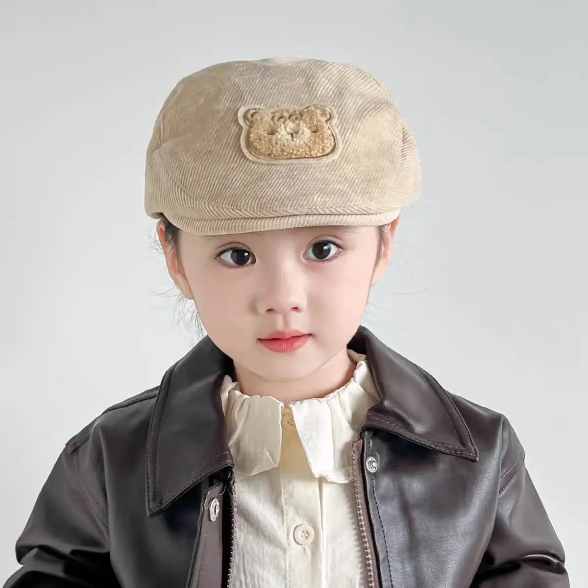 Baby Bear Embroidered Cap Black Autumn Winter - Image 7