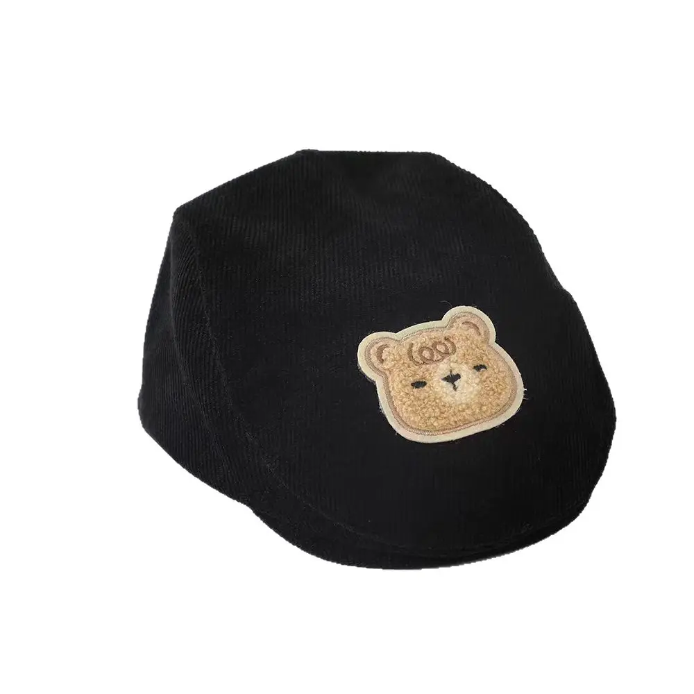 Baby Bear Embroidered Cap Black Autumn Winter - Image 9