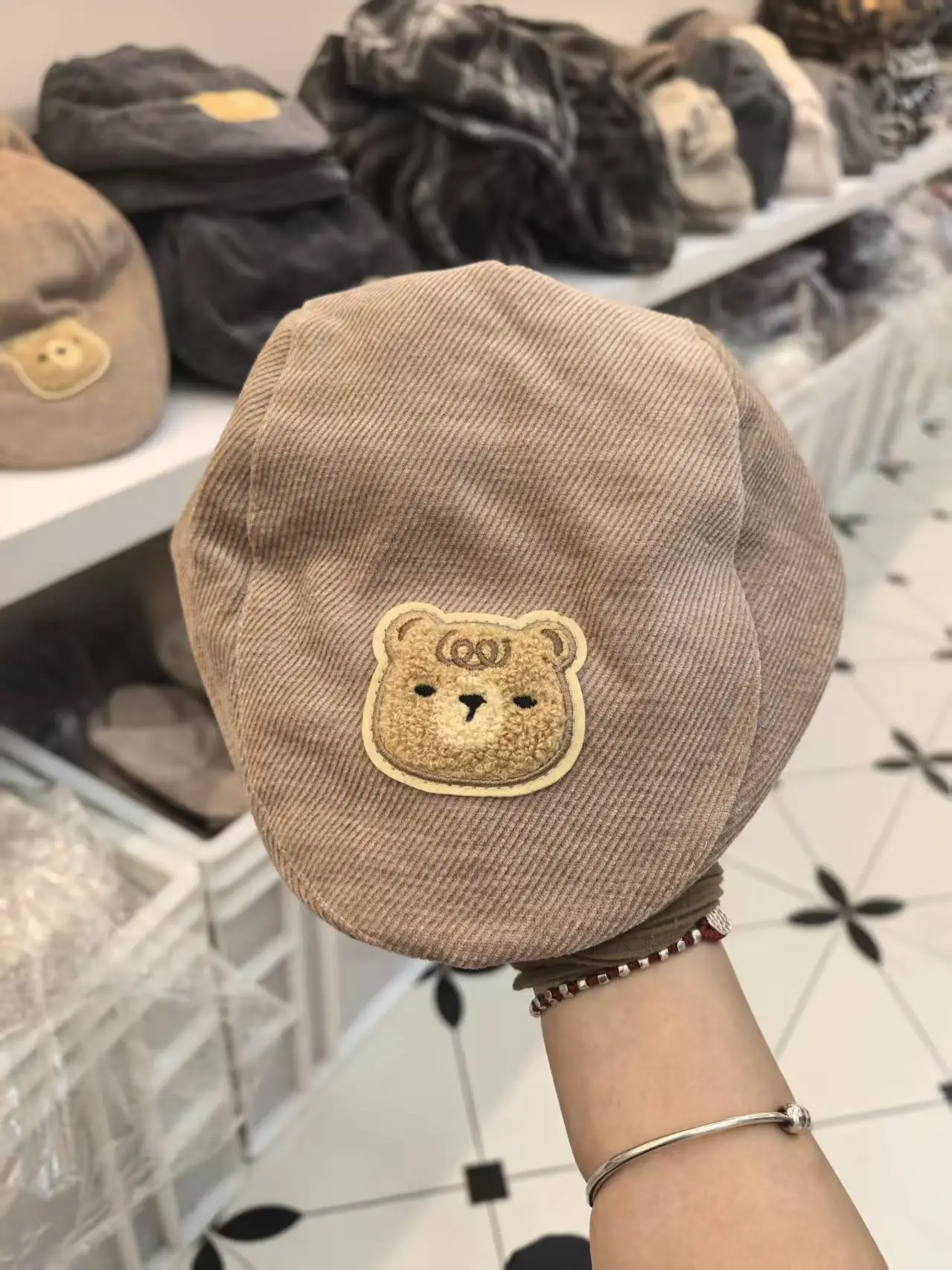 Baby Bear Embroidered Cap Black Autumn Winter — feature 10