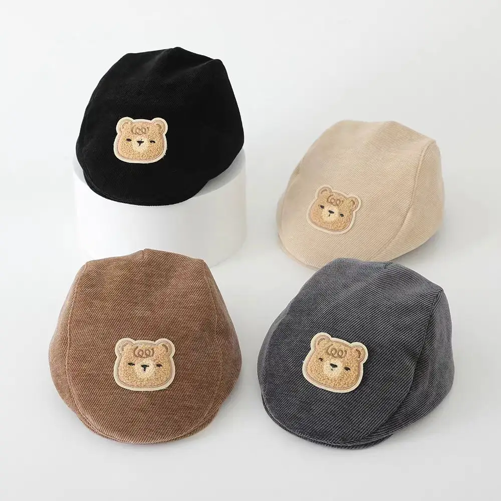 Baby Bear Embroidered Cap Black Autumn Winter — feature 5