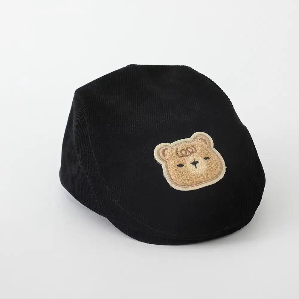 Baby Bear Embroidered Cap Black Autumn Winter — feature 8