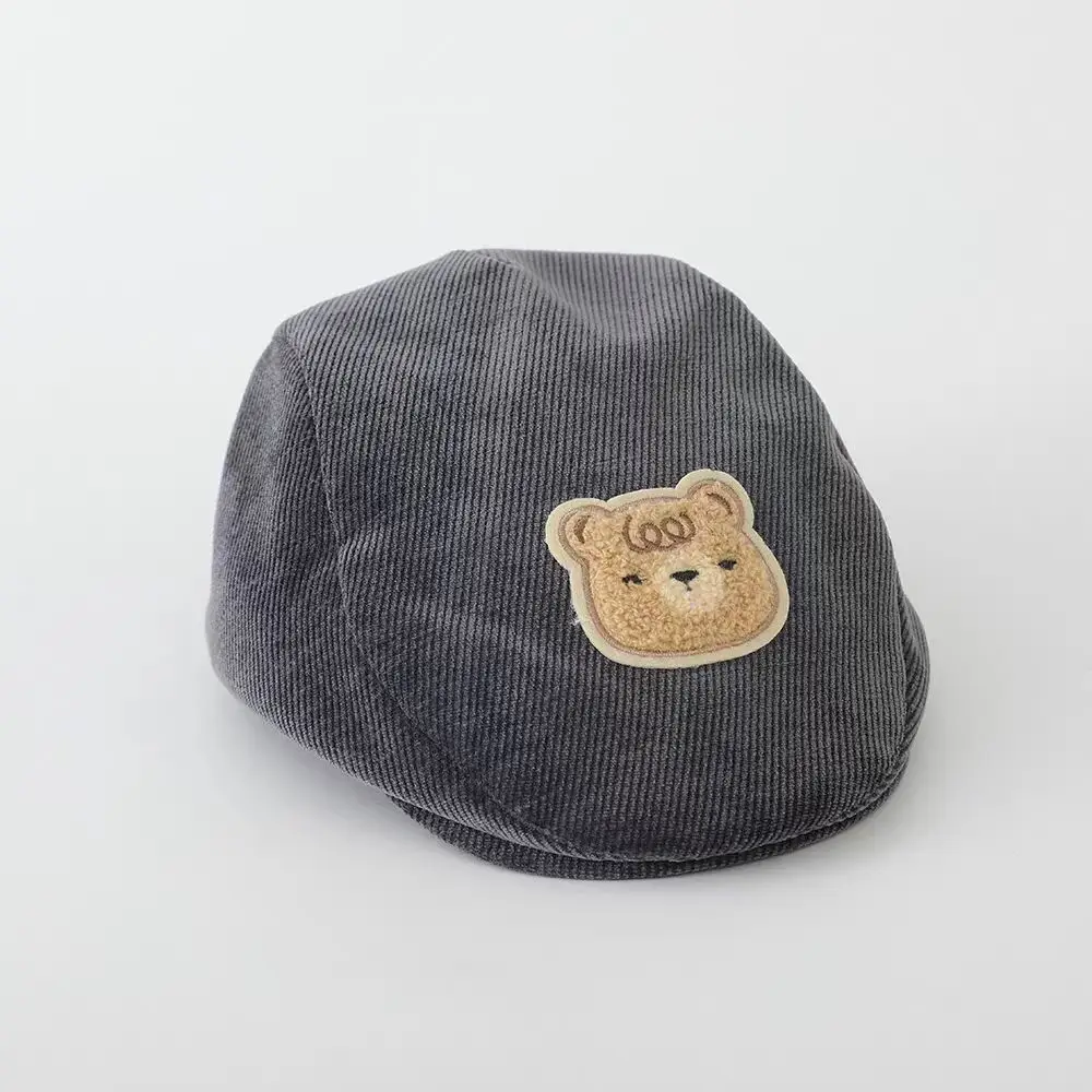 Baby Bear Embroidered Cap Black Autumn Winter - Image 3