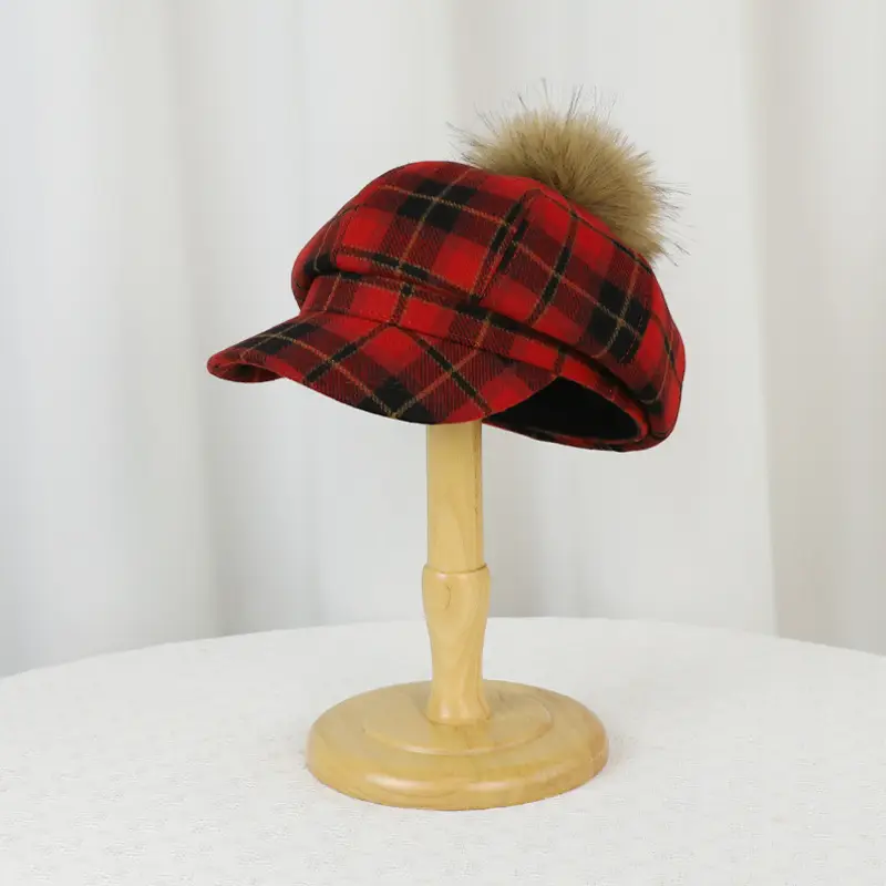 Autumn Winter Plaid Duckbill Hat for Men - Image 3
