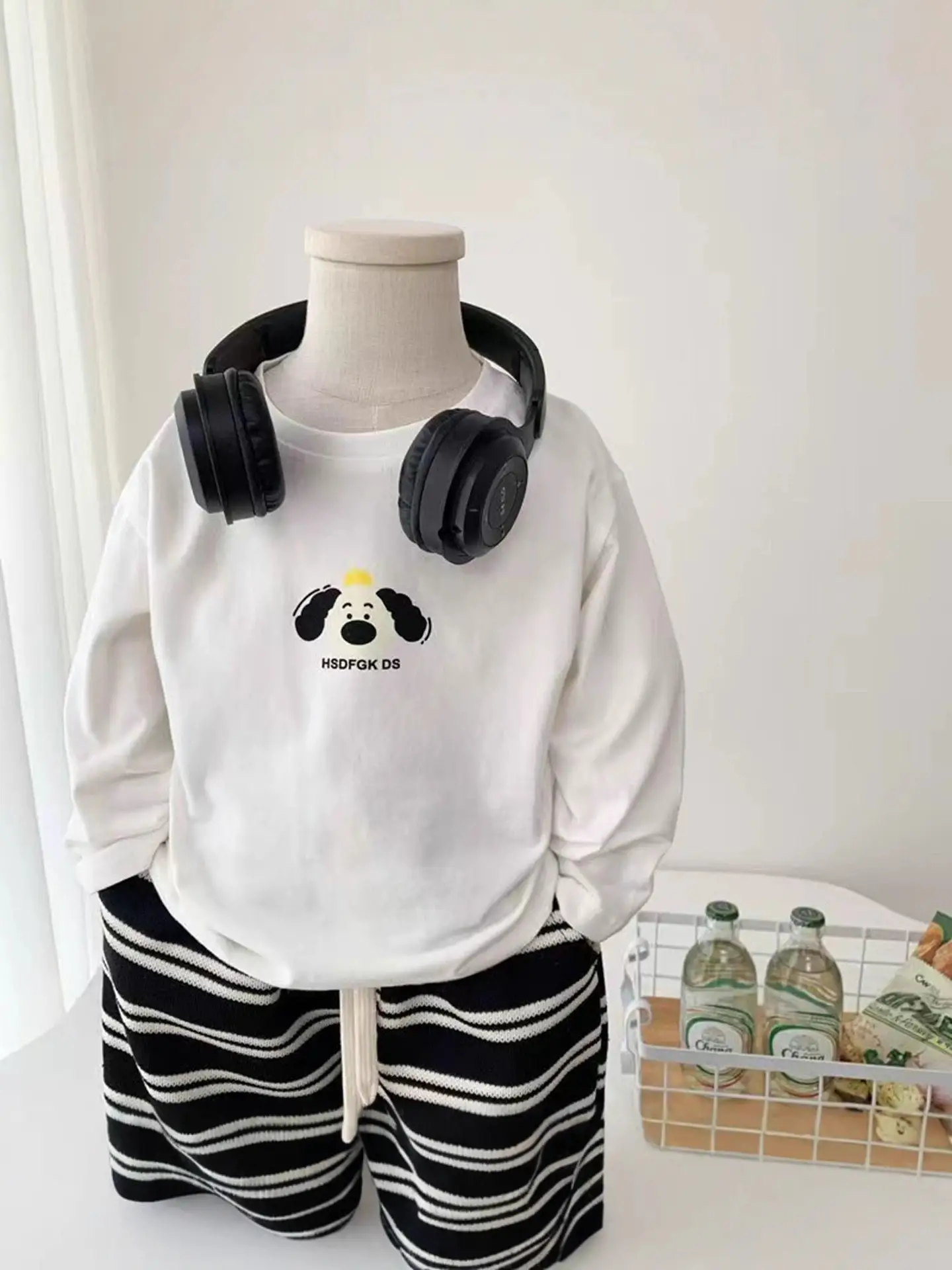Children Long Sleeve Cotton T-Shirt White Cartoon Baby Bottom - Image 9