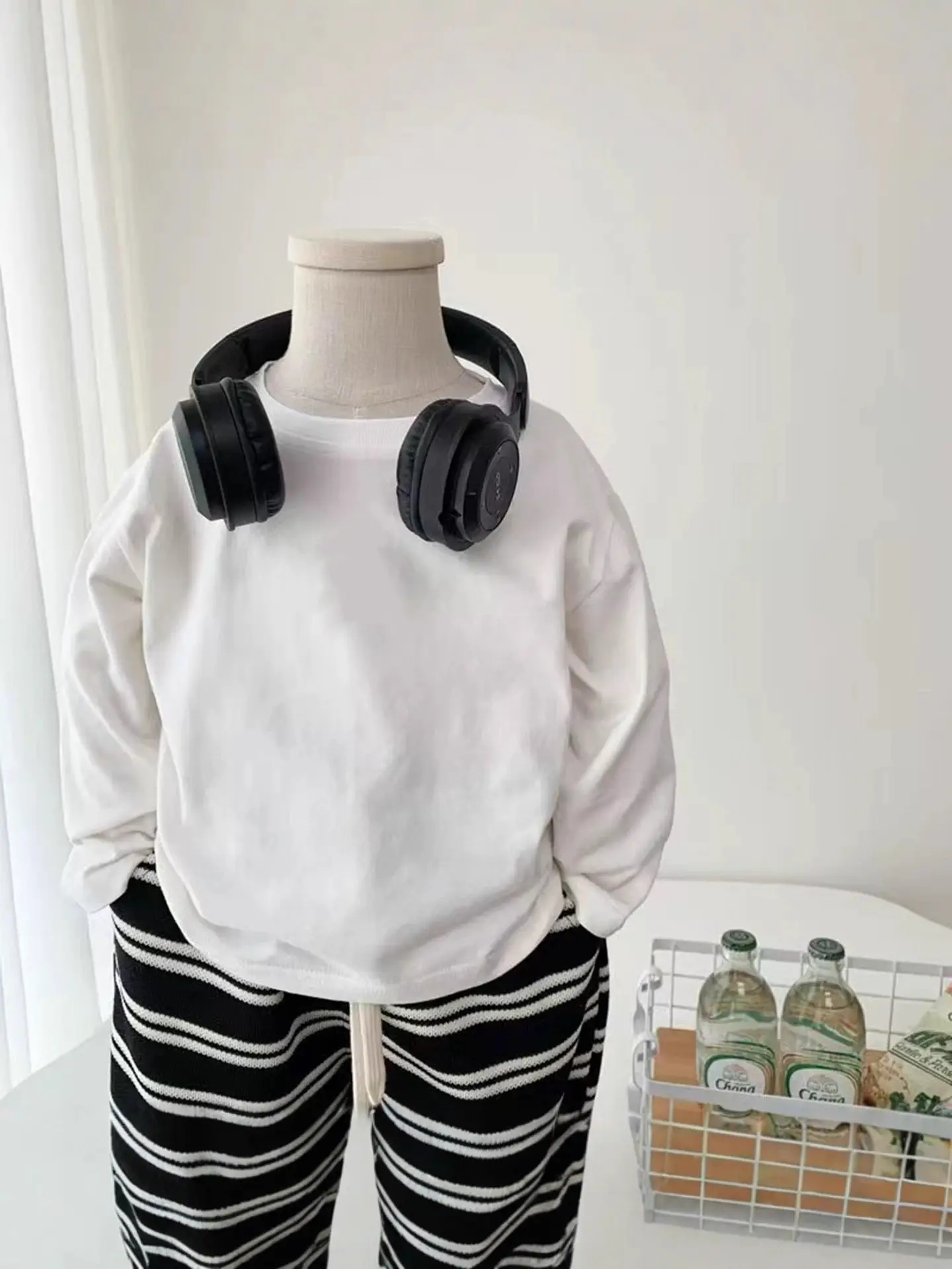 Children Long Sleeve Cotton T-Shirt White Cartoon Baby Bottom - Image 11