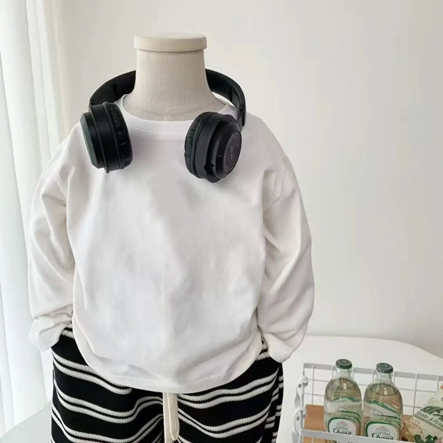 Children Long Sleeve Cotton T-Shirt White Cartoon Baby Bottom - Image 6