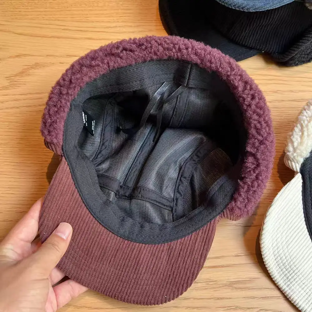 Women Warm Duckbill Cap with Reversible Embroidery — feature 11
