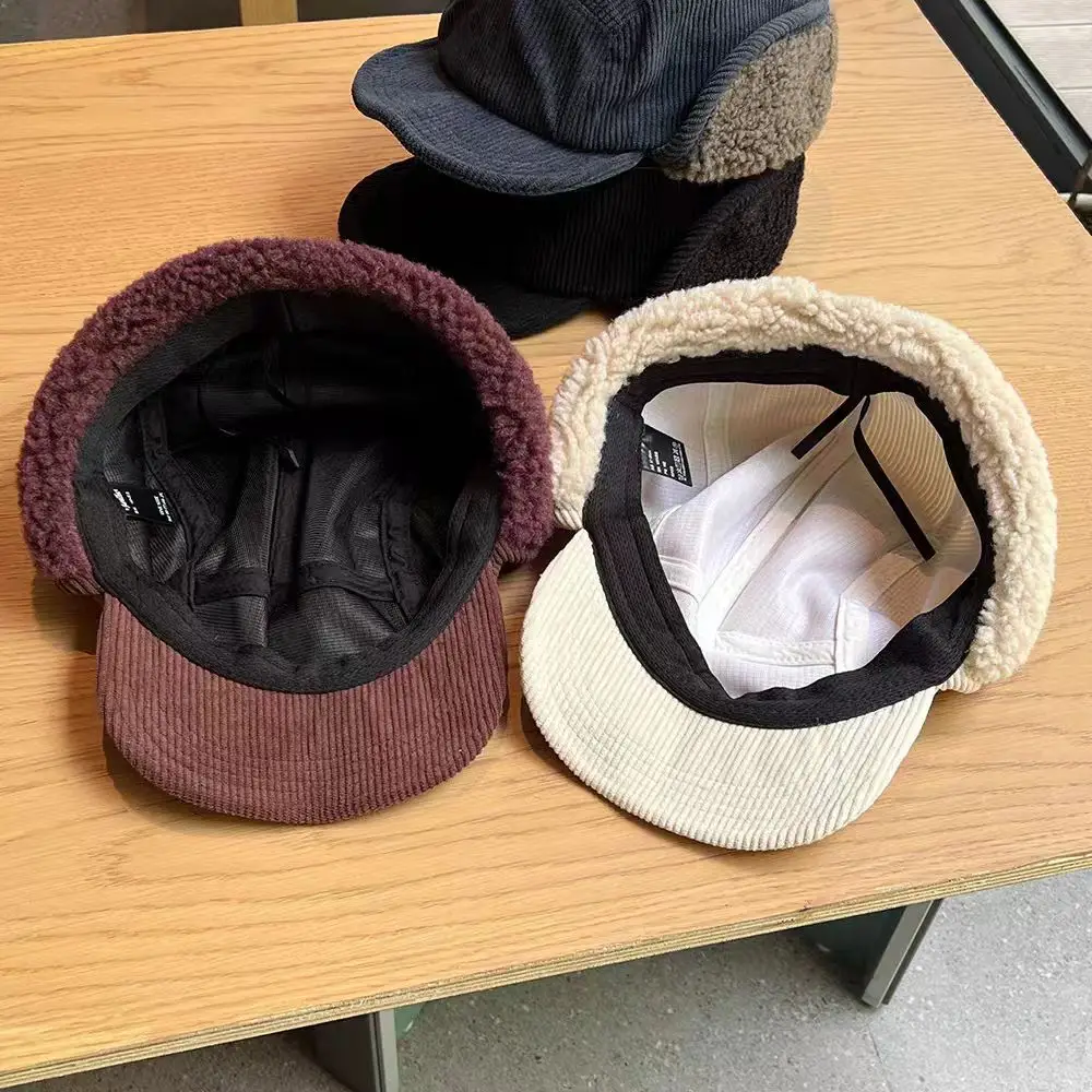 Women Warm Duckbill Cap with Reversible Embroidery — feature 4