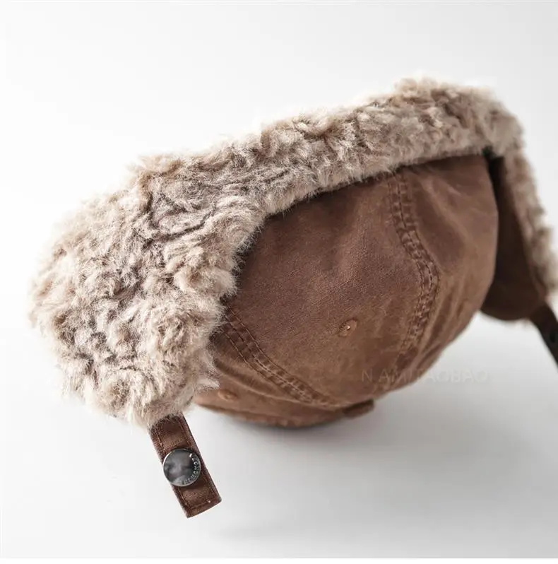 Men Winter Baseball Cap with Letter Embroidery & Ear Fluffy — feature 9