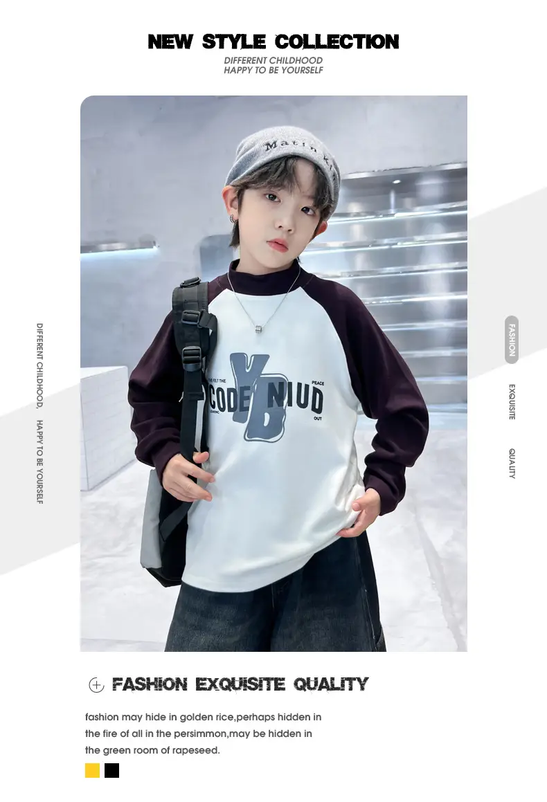 Boys Code Nido Half Turtleneck Shirt Grey Black Winter 2025 — feature 1
