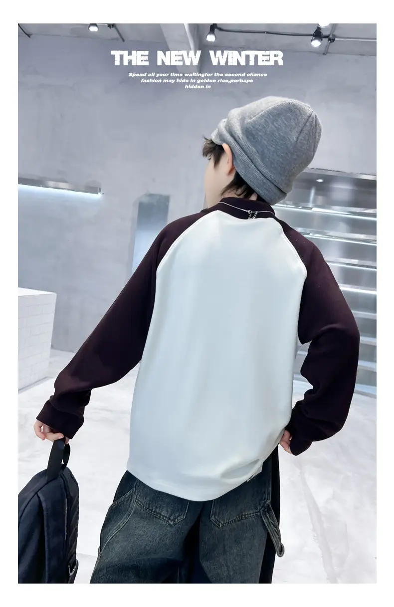 Boys Code Nido Half Turtleneck Shirt Grey Black Winter 2025 — feature 12