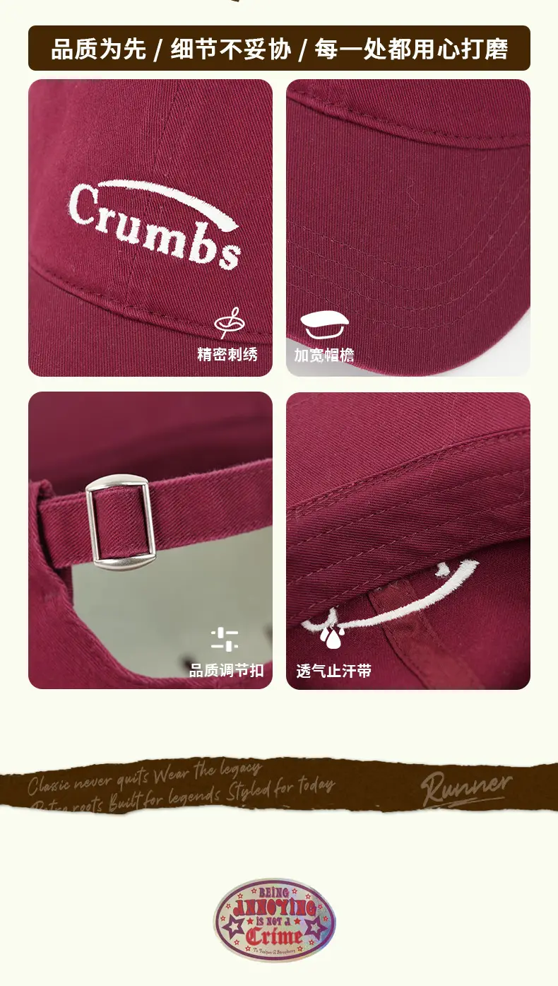 Classic White Crumbles Baseball Cap for Women — feature 9