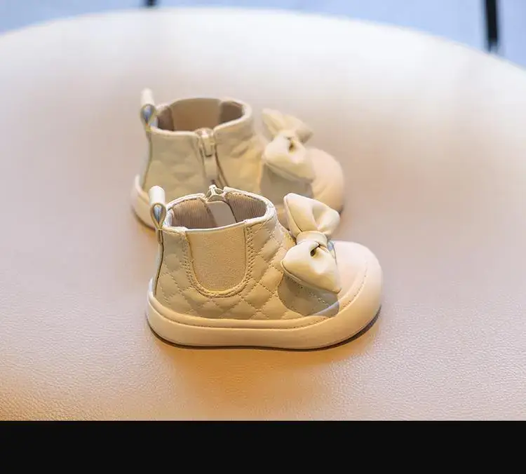 Baby Girl Boots Cream Bow Soft Sole Autumn Winter — feature 8