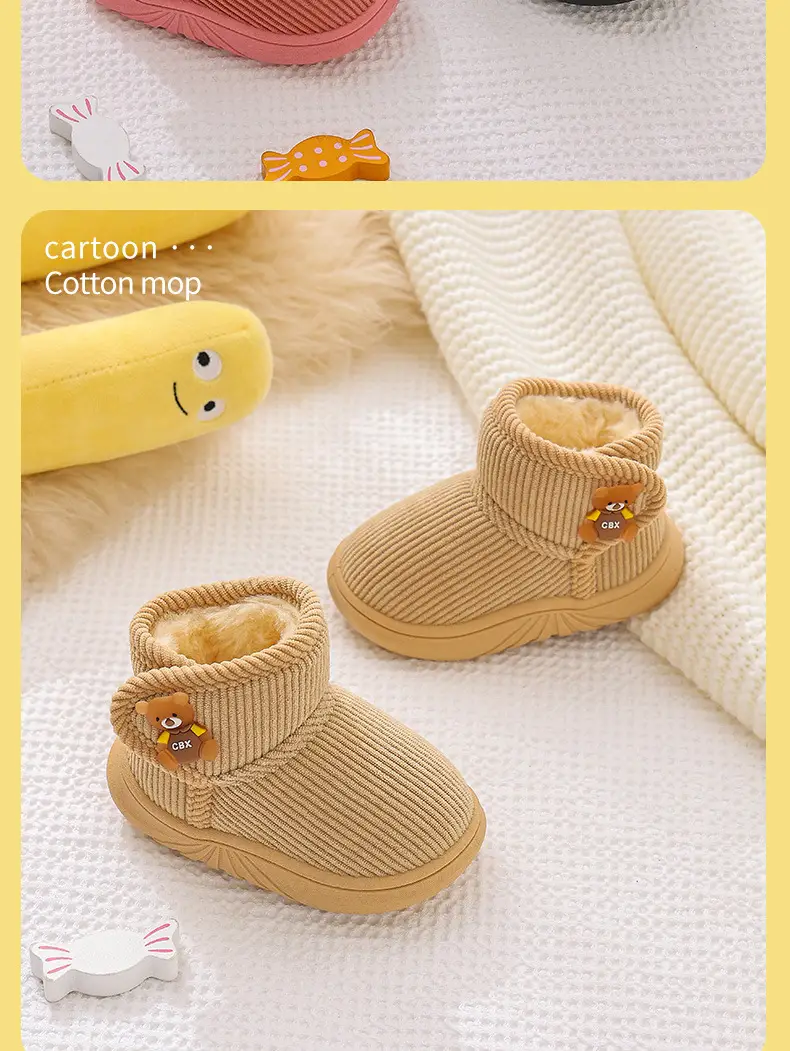 Winter Kids Cotton Slippers Black Princess Heel — feature 16