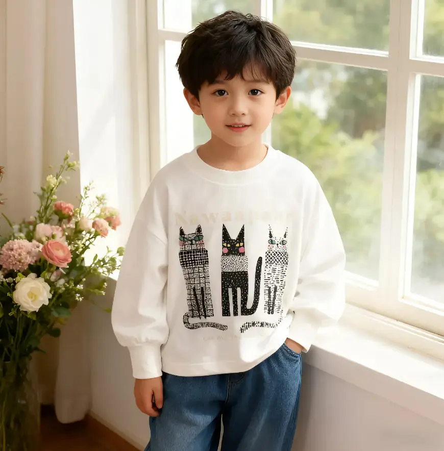 Kids Long Sleeve Graphic T-Shirt Black Cotton Boys 2025 - Image 6