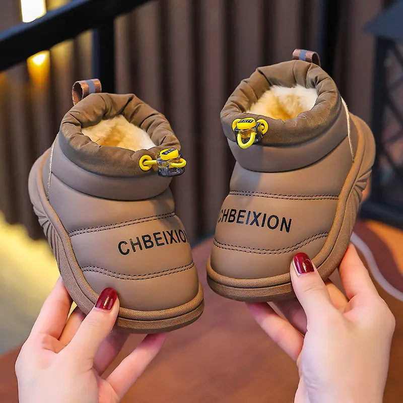 Black Floral Embellished Baby Slippers Winter Warm