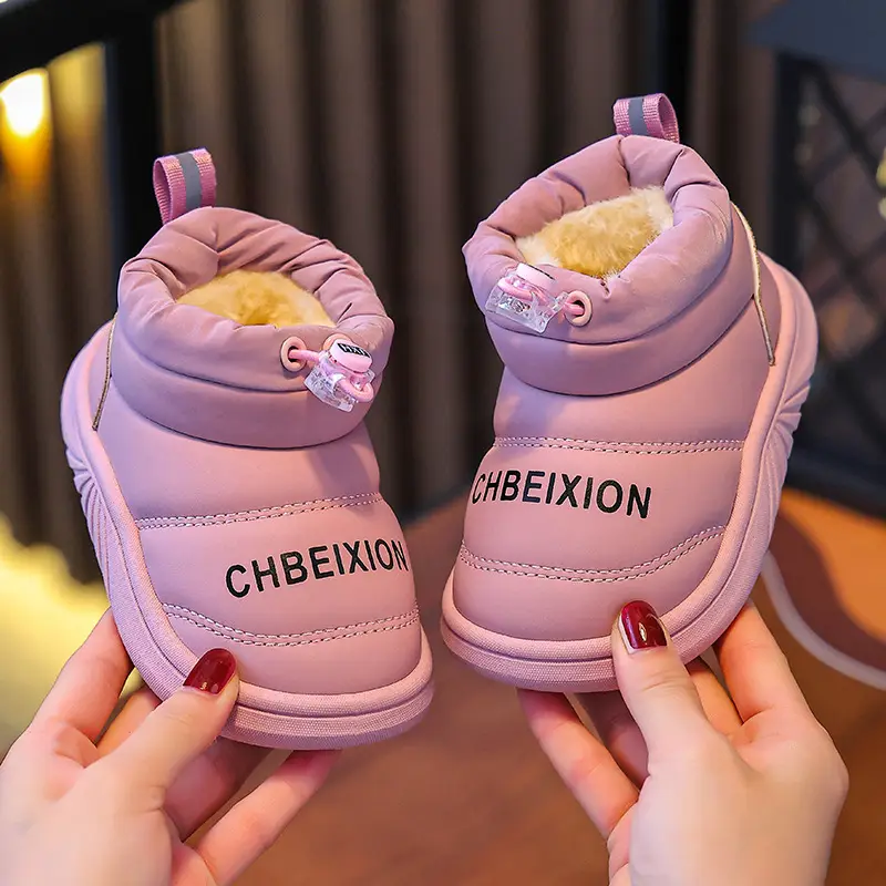 Black Floral Embellished Baby Slippers Winter Warm