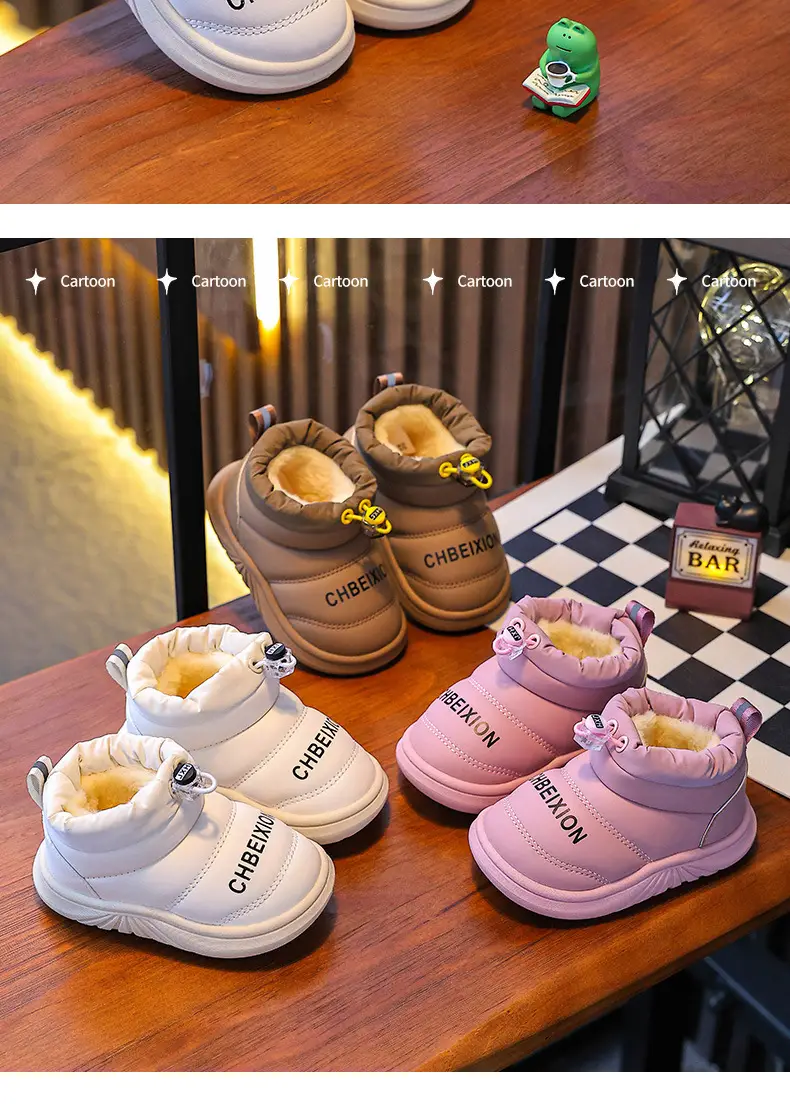 Black Floral Embellished Baby Slippers Winter Warm — feature 14