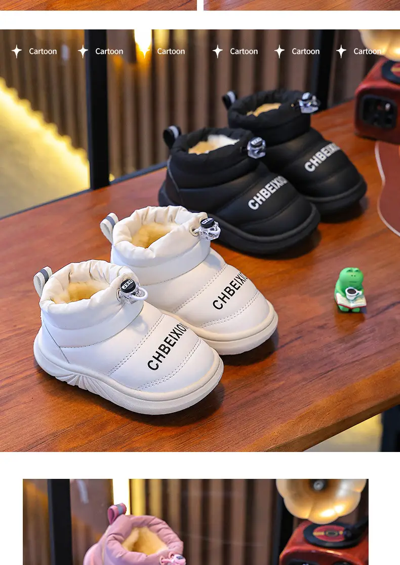 Black Floral Embellished Baby Slippers Winter Warm — feature 18