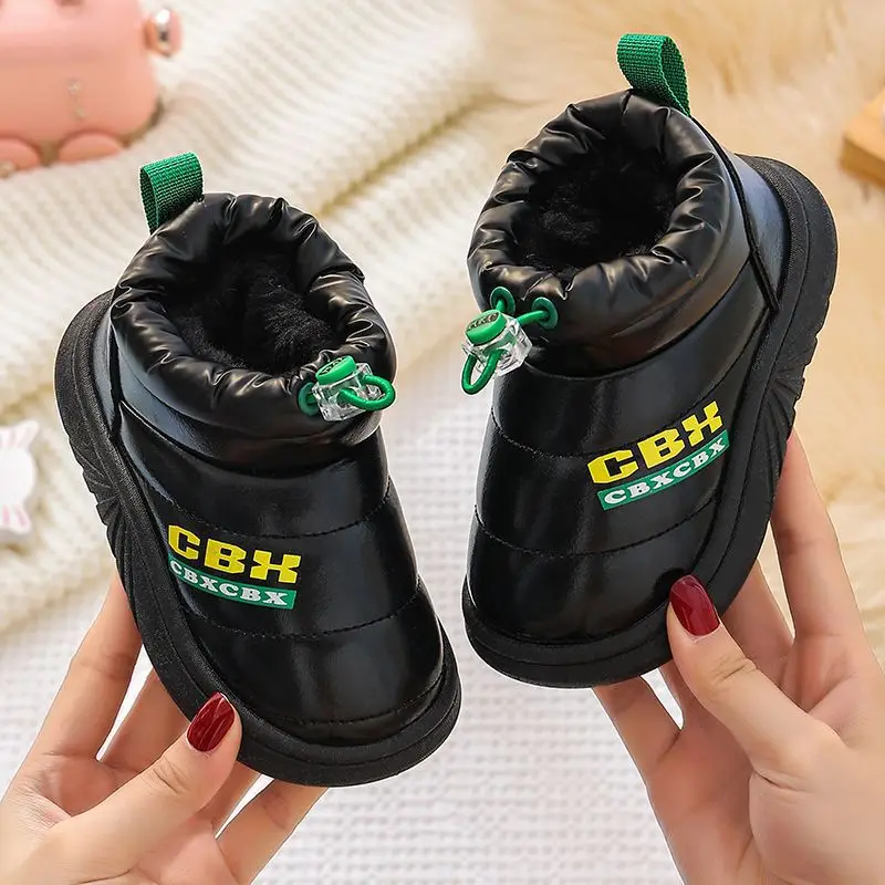 Black Floral Embellished Baby Slippers Winter Warm