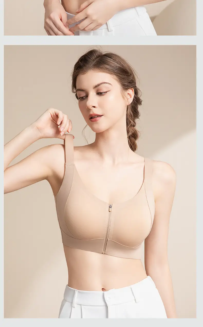 Sports Bra for Women with Big Breasts, High-Strength Shock-Proof and Anti-Sagging, Front-Pull Thin Bra Without Rims, Mesh Breathable and Beautiful Back — feature 21