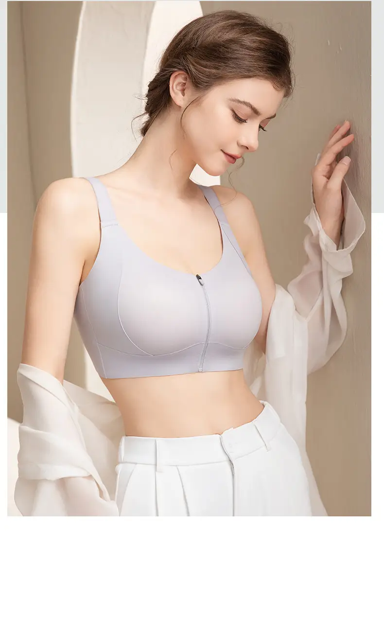 Sports Bra for Women with Big Breasts, High-Strength Shock-Proof and Anti-Sagging, Front-Pull Thin Bra Without Rims, Mesh Breathable and Beautiful Back — feature 22