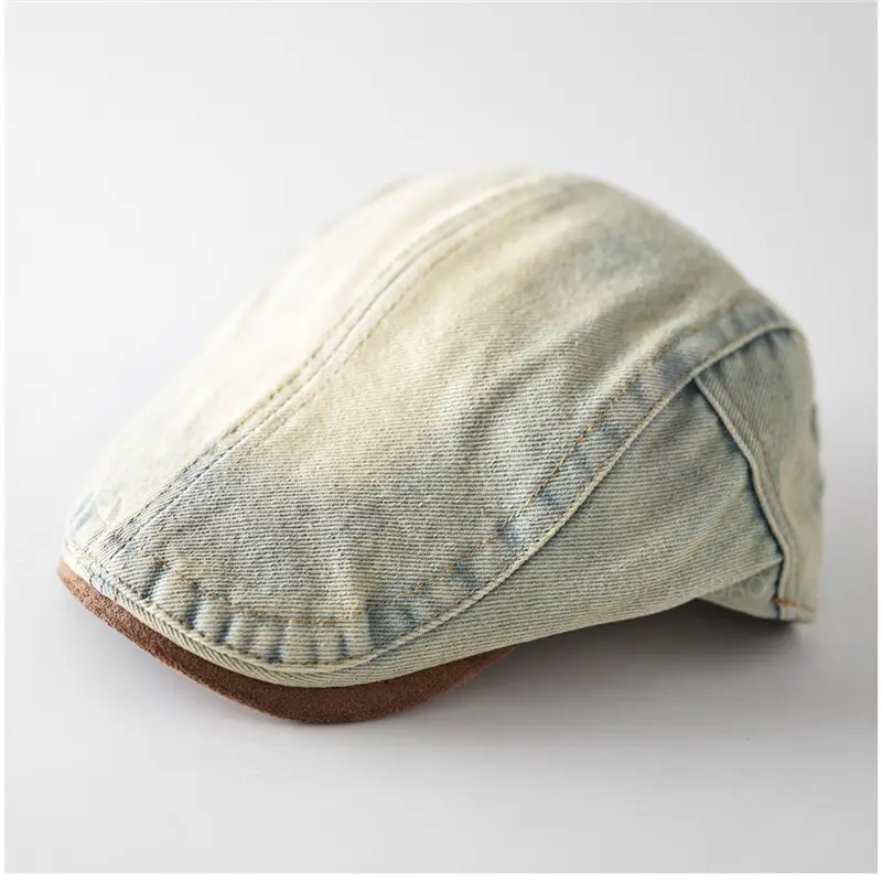 Vintage Denim Forward Cap Unisex Washed Faded - Image 4