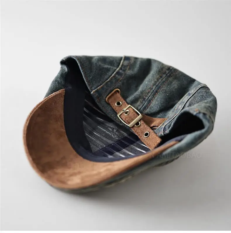 Vintage Denim Forward Cap Unisex Washed Faded — feature 10