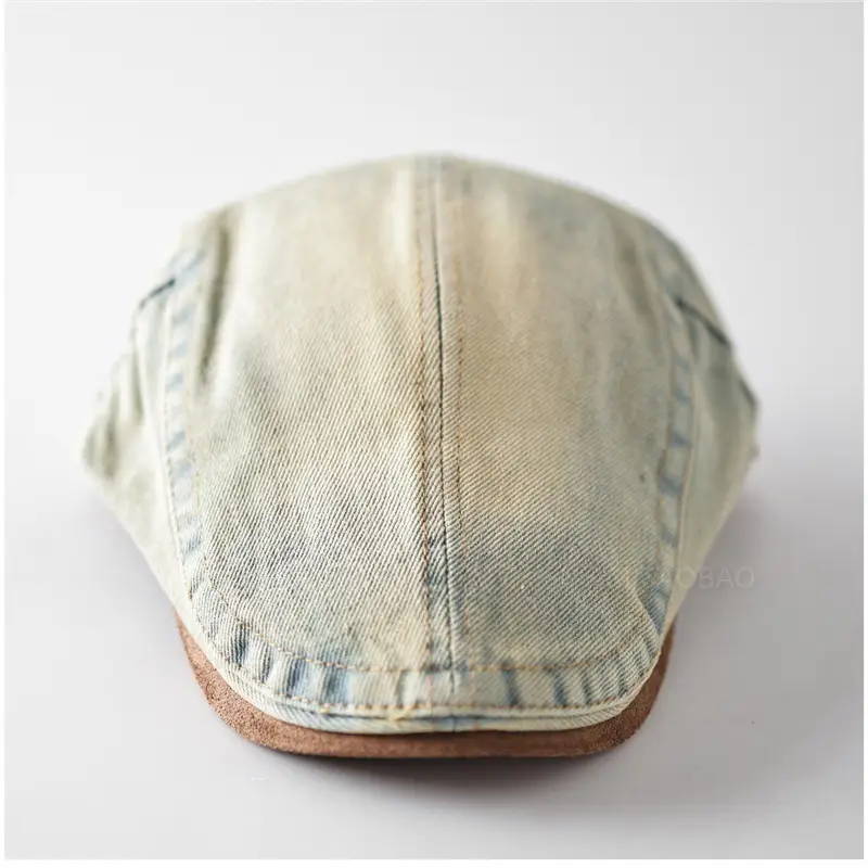 Vintage Denim Forward Cap Unisex Washed Faded - Image 2