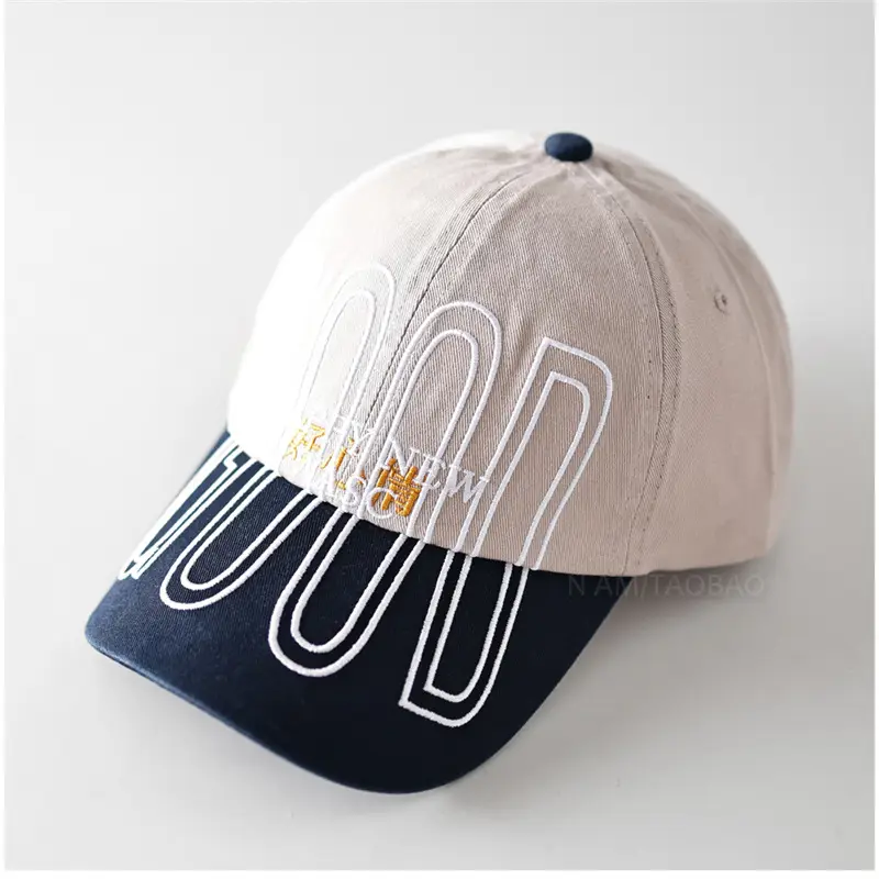 Unisex Baseball Cap with Large Letter Embroidery Red Blue - Image 4
