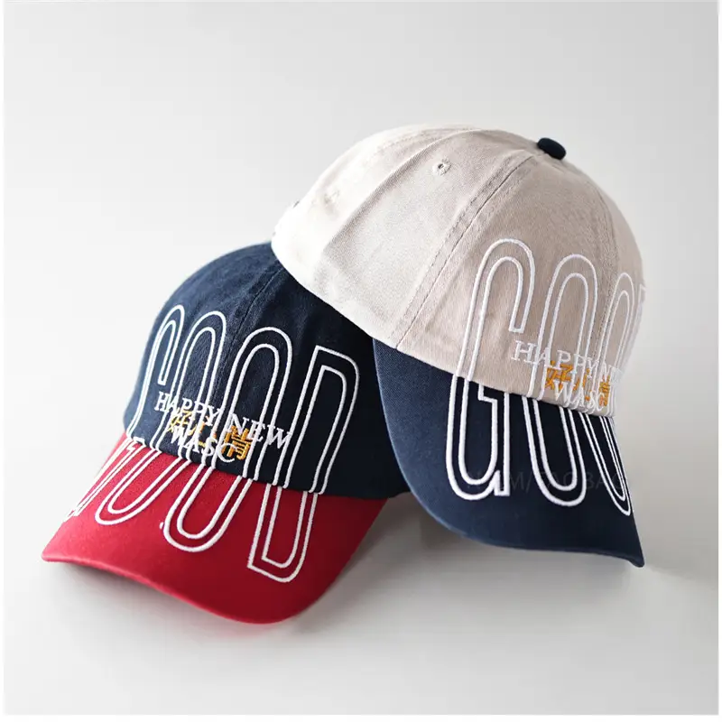 Unisex Baseball Cap with Large Letter Embroidery Red Blue - Image 7
