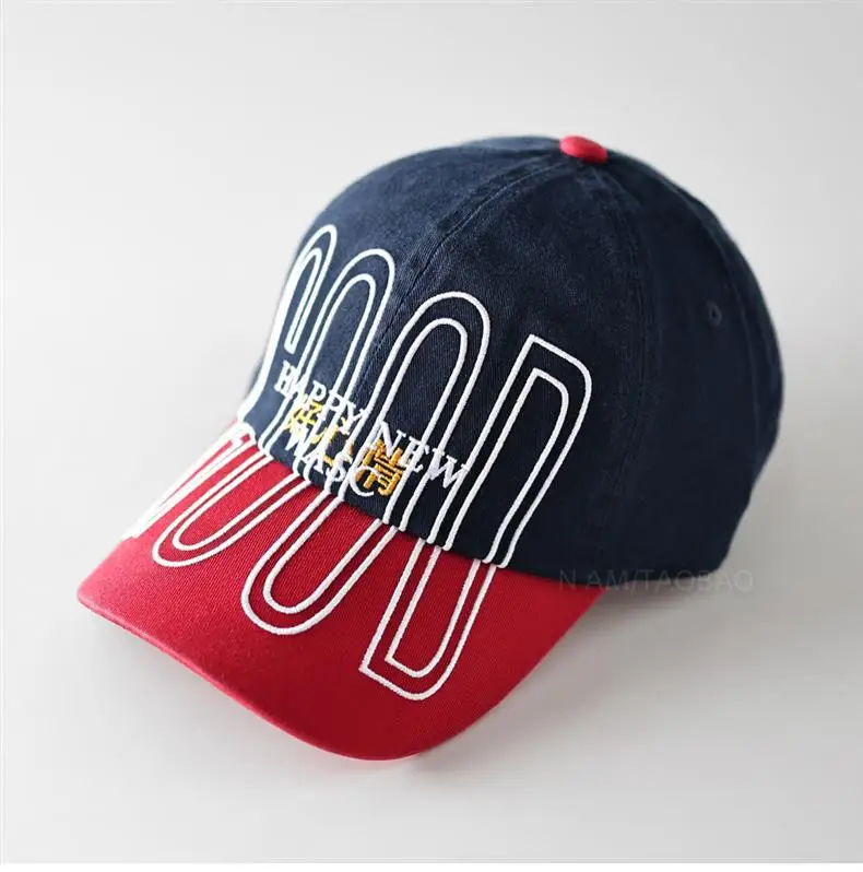 Unisex Baseball Cap with Large Letter Embroidery Red Blue — feature 5