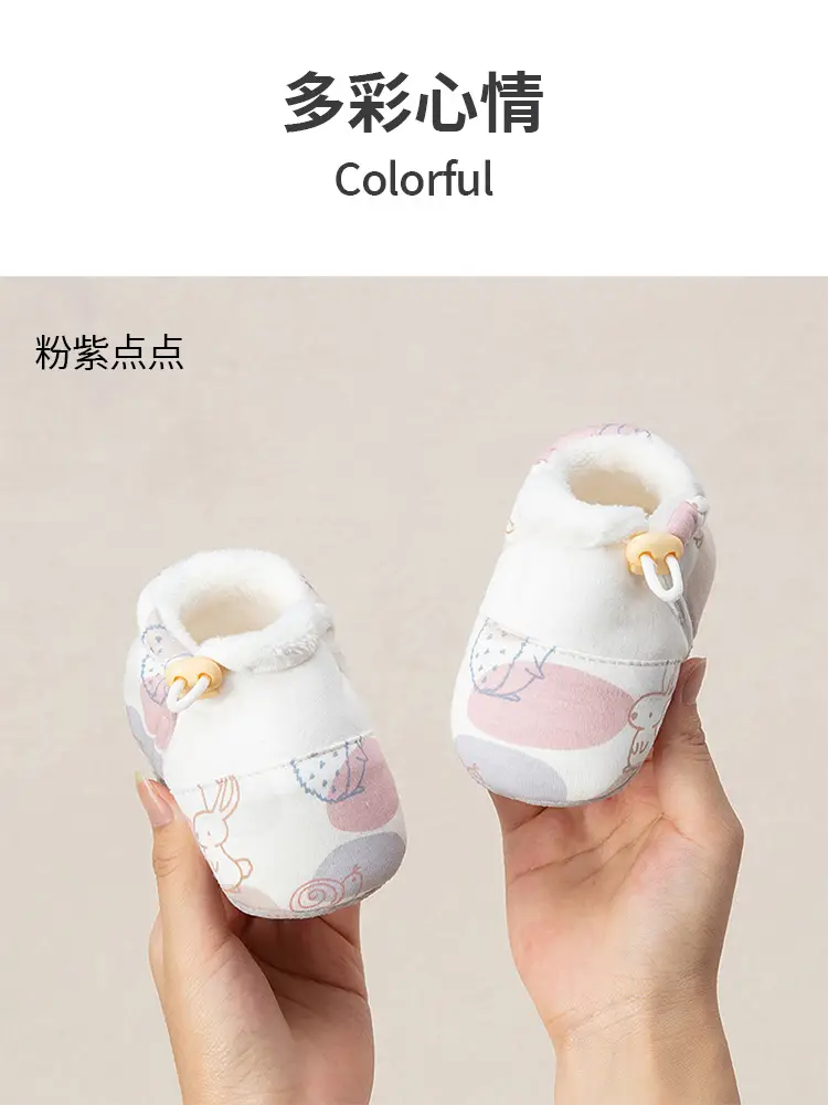 Newborn Fleece Lined Baby Shoes Socks Set 0-6M — feature 13