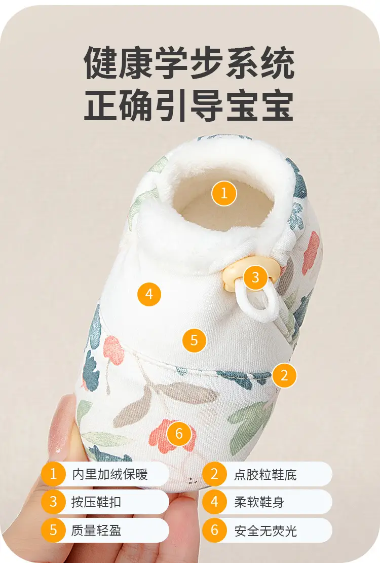 Newborn Fleece Lined Baby Shoes Socks Set 0-6M — feature 3