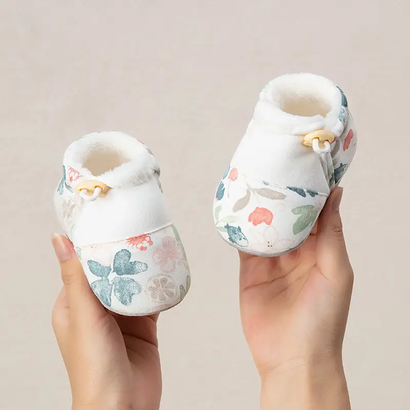 Newborn Fleece Lined Baby Shoes Socks Set 0-6M