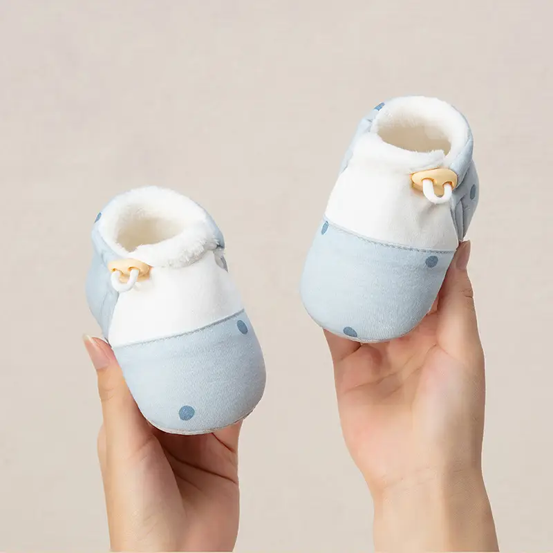 Newborn Fleece Lined Baby Shoes Socks Set 0-6M