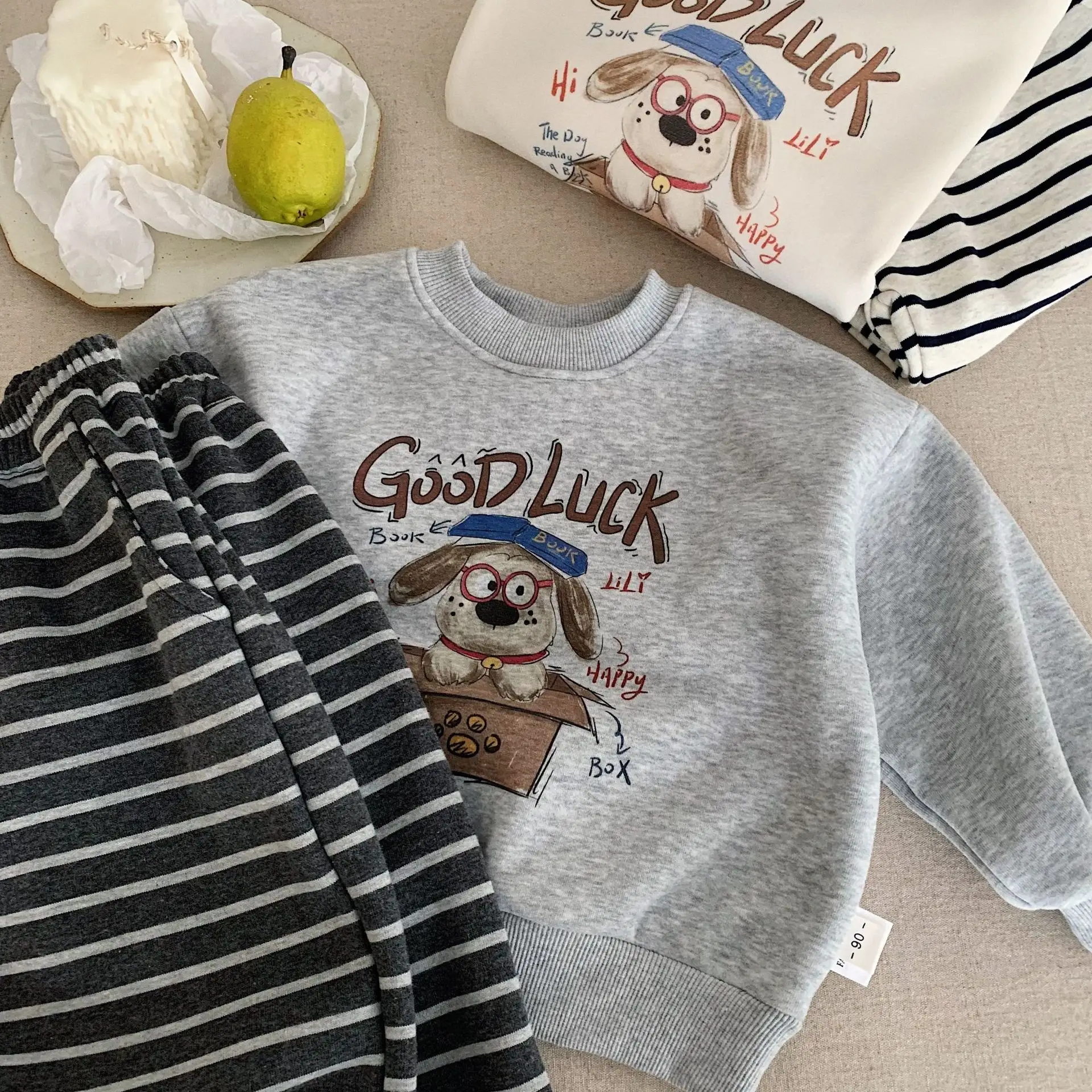 Toddler Fleece Lined Cartoon Sweatshirt White — feature 4