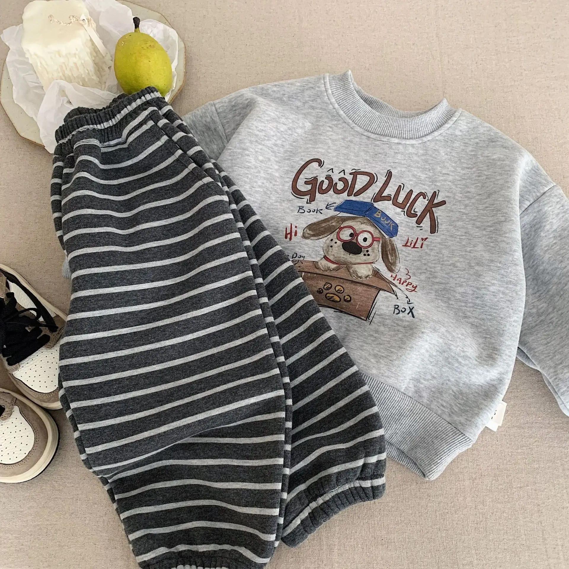 Toddler Fleece Lined Cartoon Sweatshirt White — feature 6