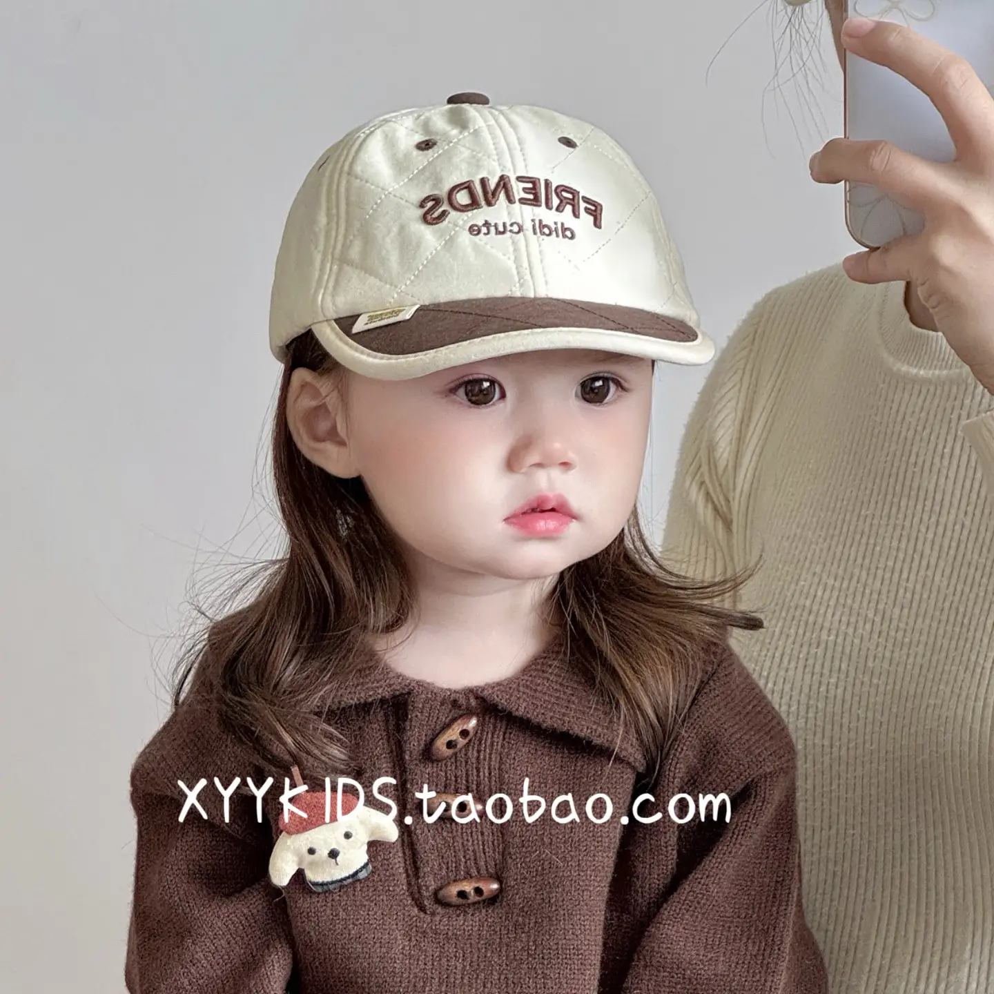 Baby Hat Winter Warm Quilted Unisex Baseball Cap with Embroidered Letters Korean Version - Image 7