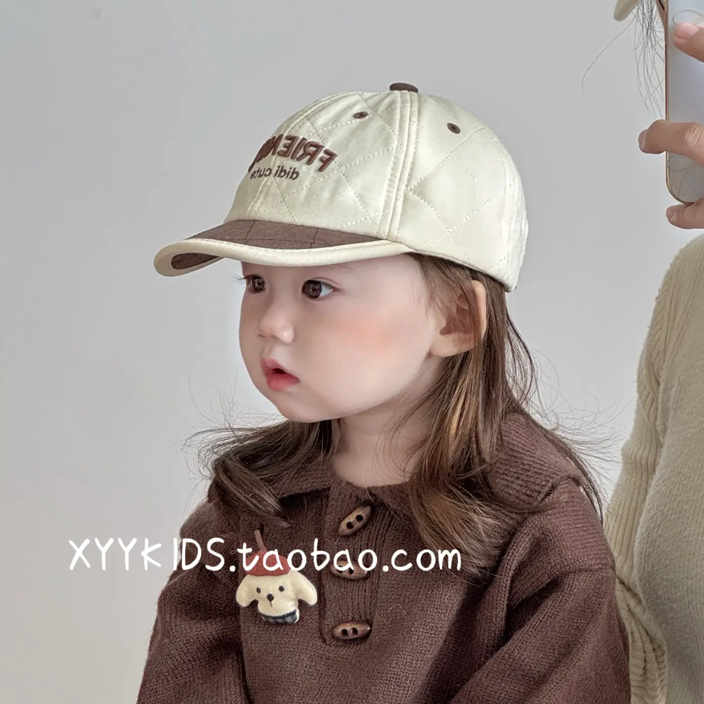 Baby Hat Winter Warm Quilted Unisex Baseball Cap with Embroidered Letters Korean Version - Image 8