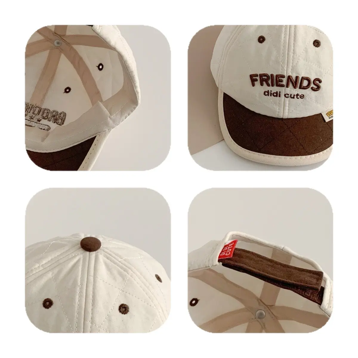 Baby Hat Winter Warm Quilted Unisex Baseball Cap with Embroidered Letters Korean Version - Image 10