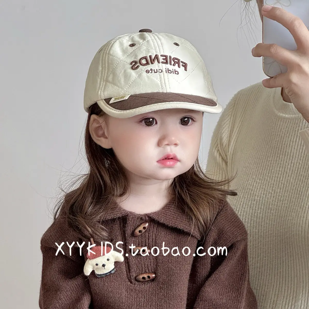 Baby Hat Winter Warm Quilted Unisex Baseball Cap with Embroidered Letters Korean Version β feature 1