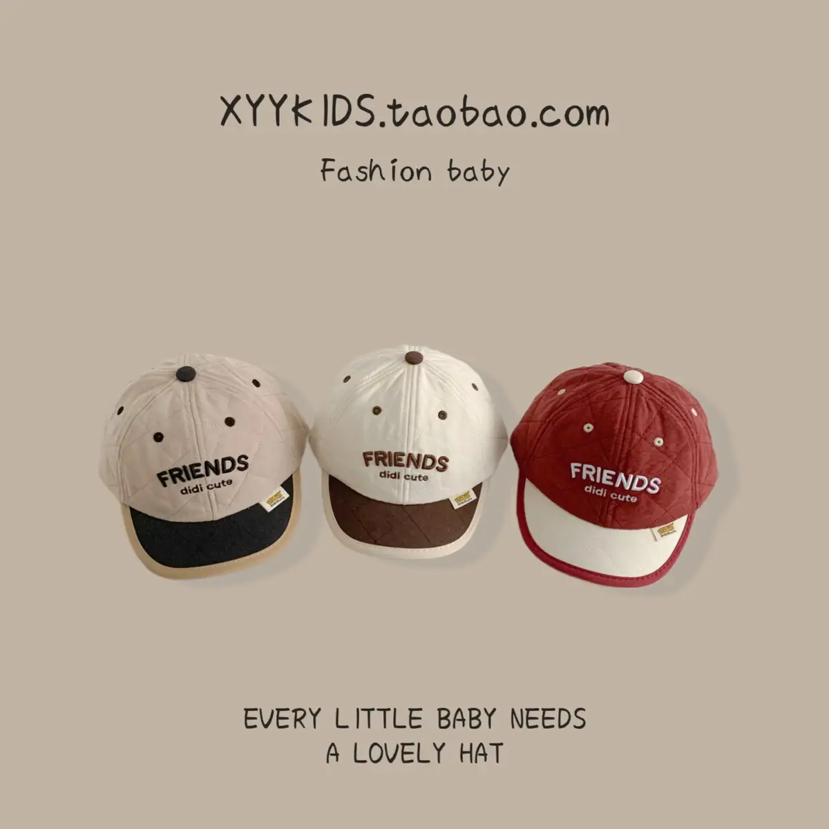 Baby Hat Winter Warm Quilted Unisex Baseball Cap with Embroidered Letters Korean Version β feature 11
