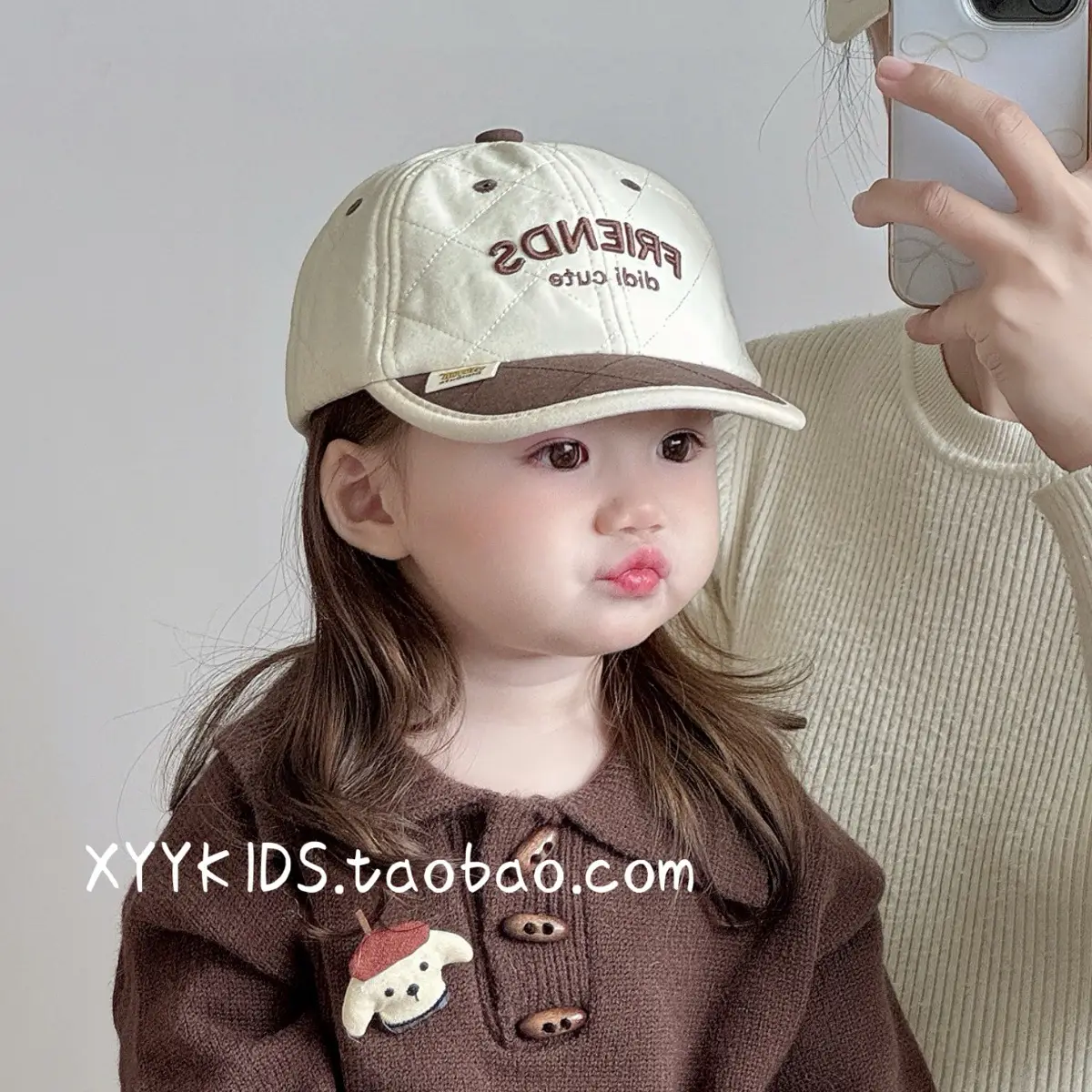Baby Hat Winter Warm Quilted Unisex Baseball Cap with Embroidered Letters Korean Version β feature 3